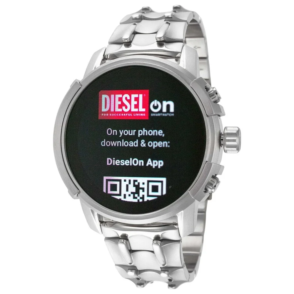 DIESEL DZT2040 GRIFFED GEN 6 SILVER STAINLESS STEEL BRACELET MENS SMARTWATCH